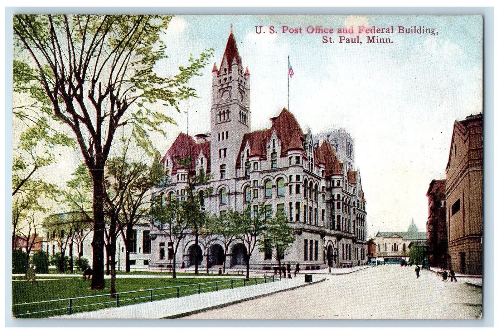 c1950's US Post Office & Federal Building Tower St. Paul Minnesota MN Postcard