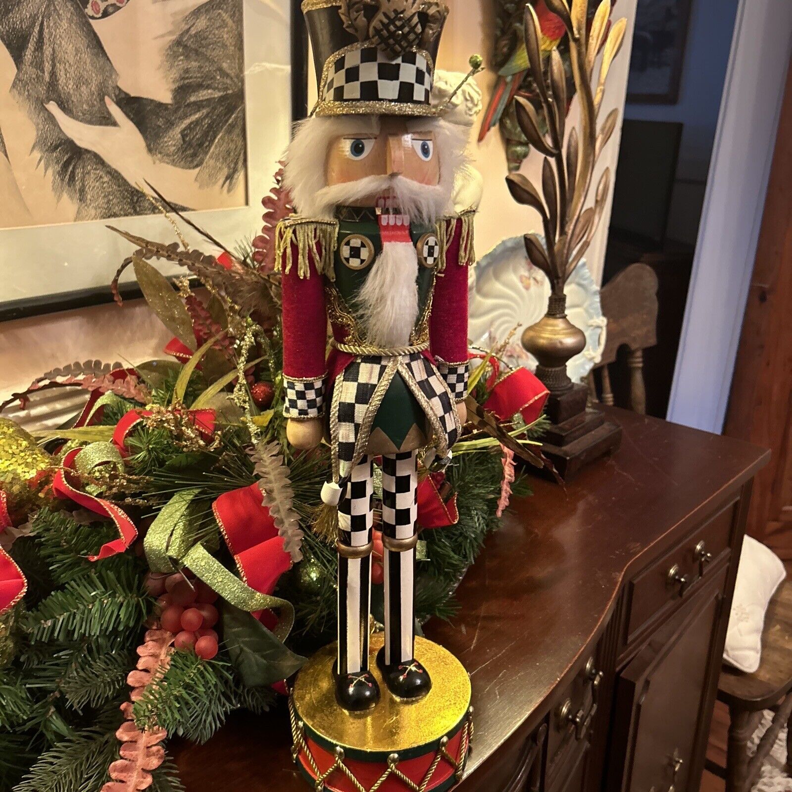 MACKENZIE-CHILDS  Courtly Guard Figurine Nutcracker Collectable 20” Retired Rare