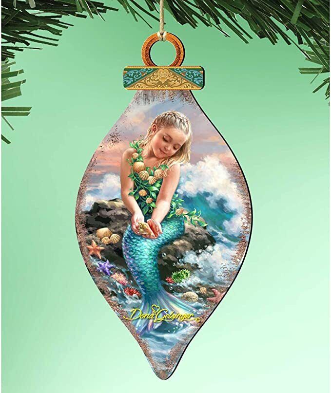 Designocracy Wooden Ornament by Dona Gelsinger – Princess of The Sea Wooden