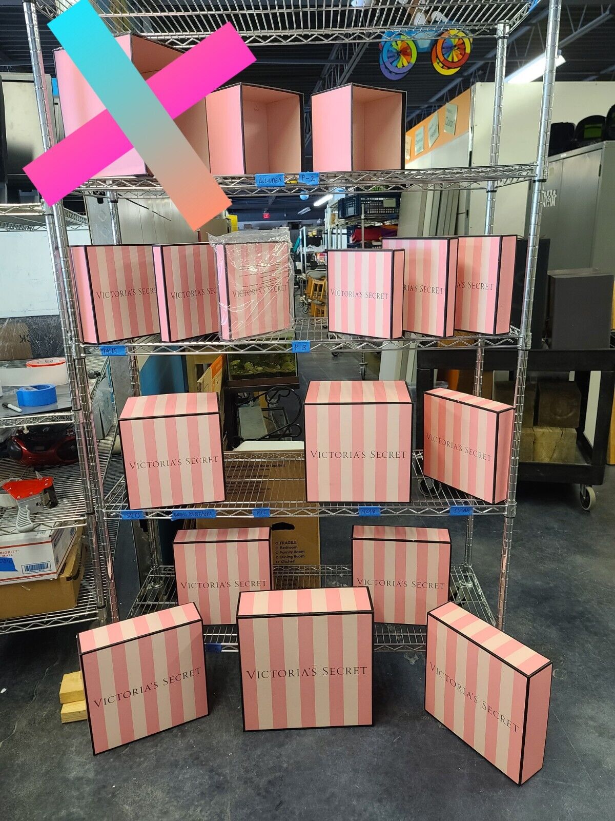 VICTORIA'S SECRET BOXES DISPLAY PROPS BOXES 15 In Total