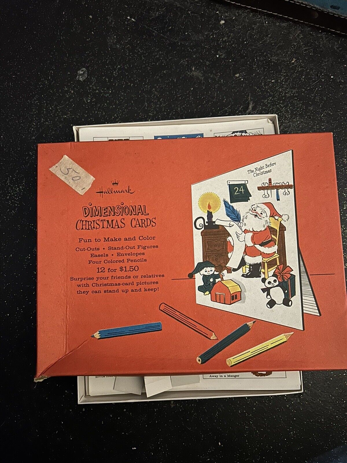 Vintage Hallmark Dimensional Christmas Cards-Complete Unused Set w/ Original Box