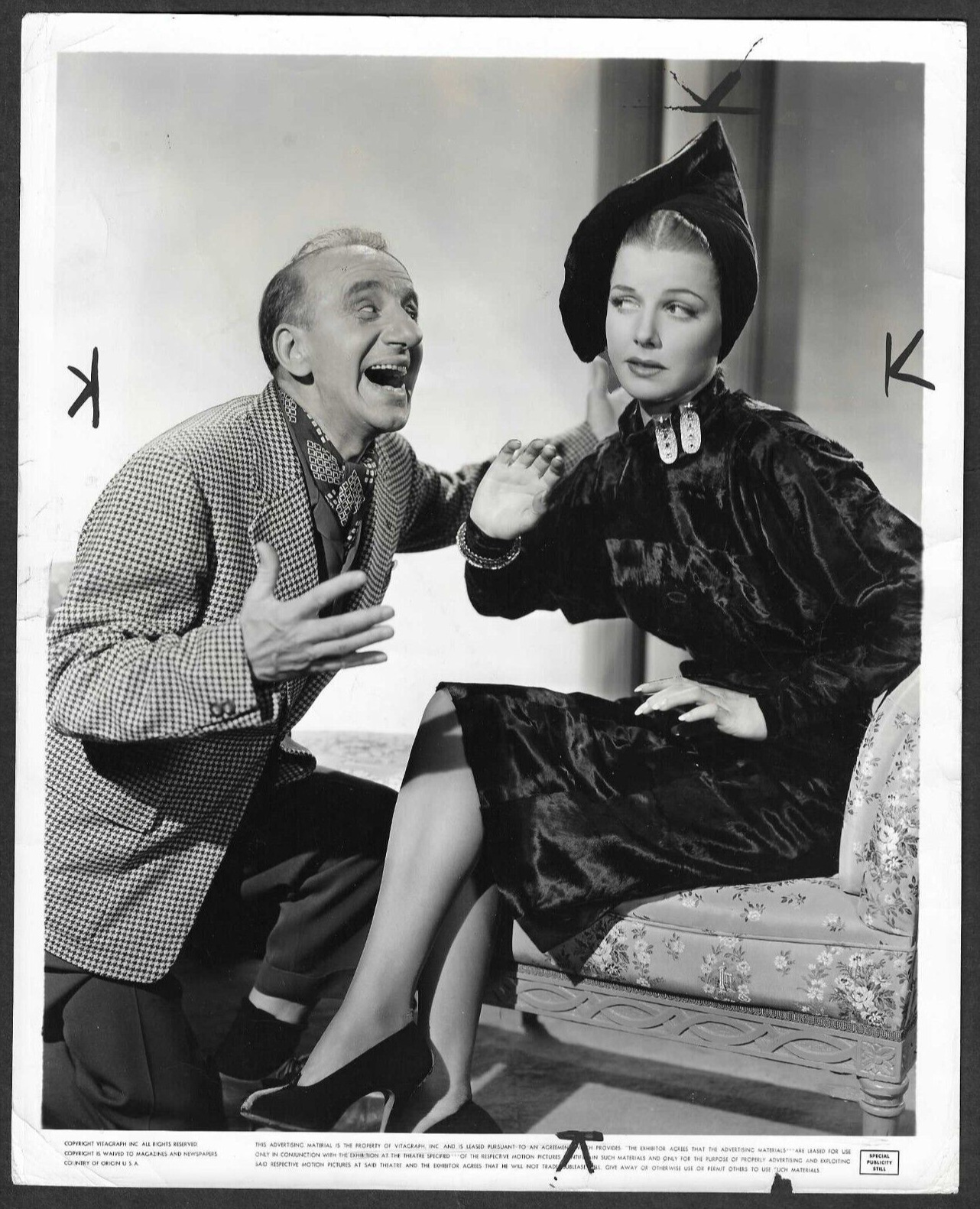 HOLLYWOOD ANN SHERIDAN + JIMMY DURANTE VINTAGE 1941 ORIGINAL PHOTO