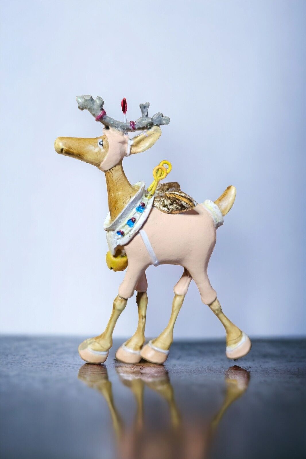 Paitence Brewster Mackenzie Childs Dash Away Mini Cupid Reindeer Brooch Pin HTF