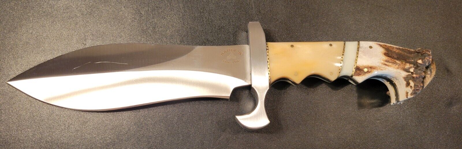 Badass Blades Handmade D2 Steel Hunting Bowie Knife Stag Crown Handle- BA475