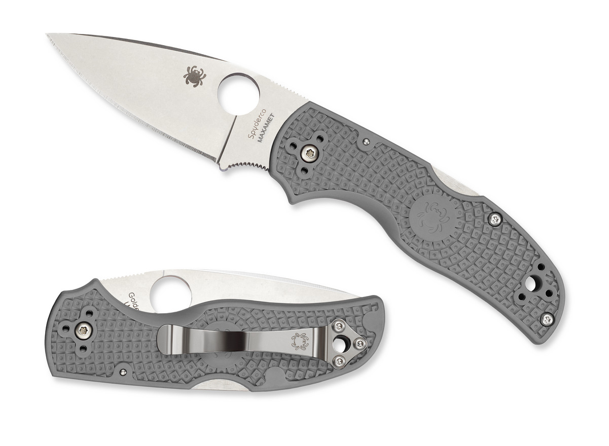 Spyderco Knife Native 5 Lockback Grey FRN Maxamet Steel C41PGY5 Pocket Knives