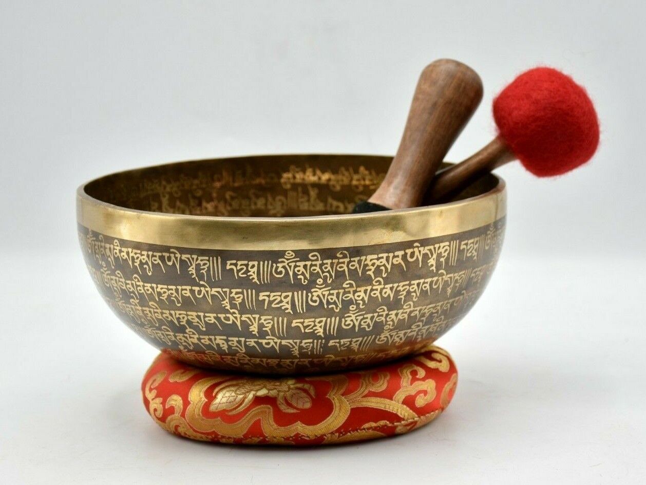 9 inch mantra carved singing bowls - Buddha singing bowls -mantra carved Bowls