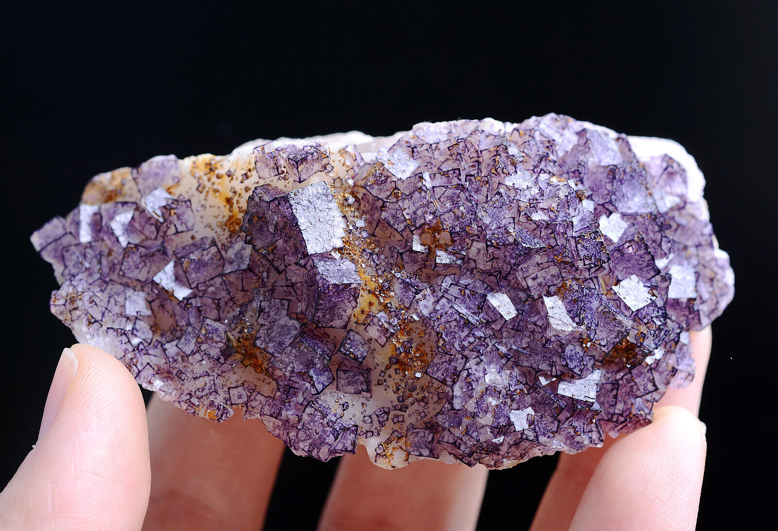 102g Natural Cube Purple Edge Fluorite Mineral Specimen /Guizhou China