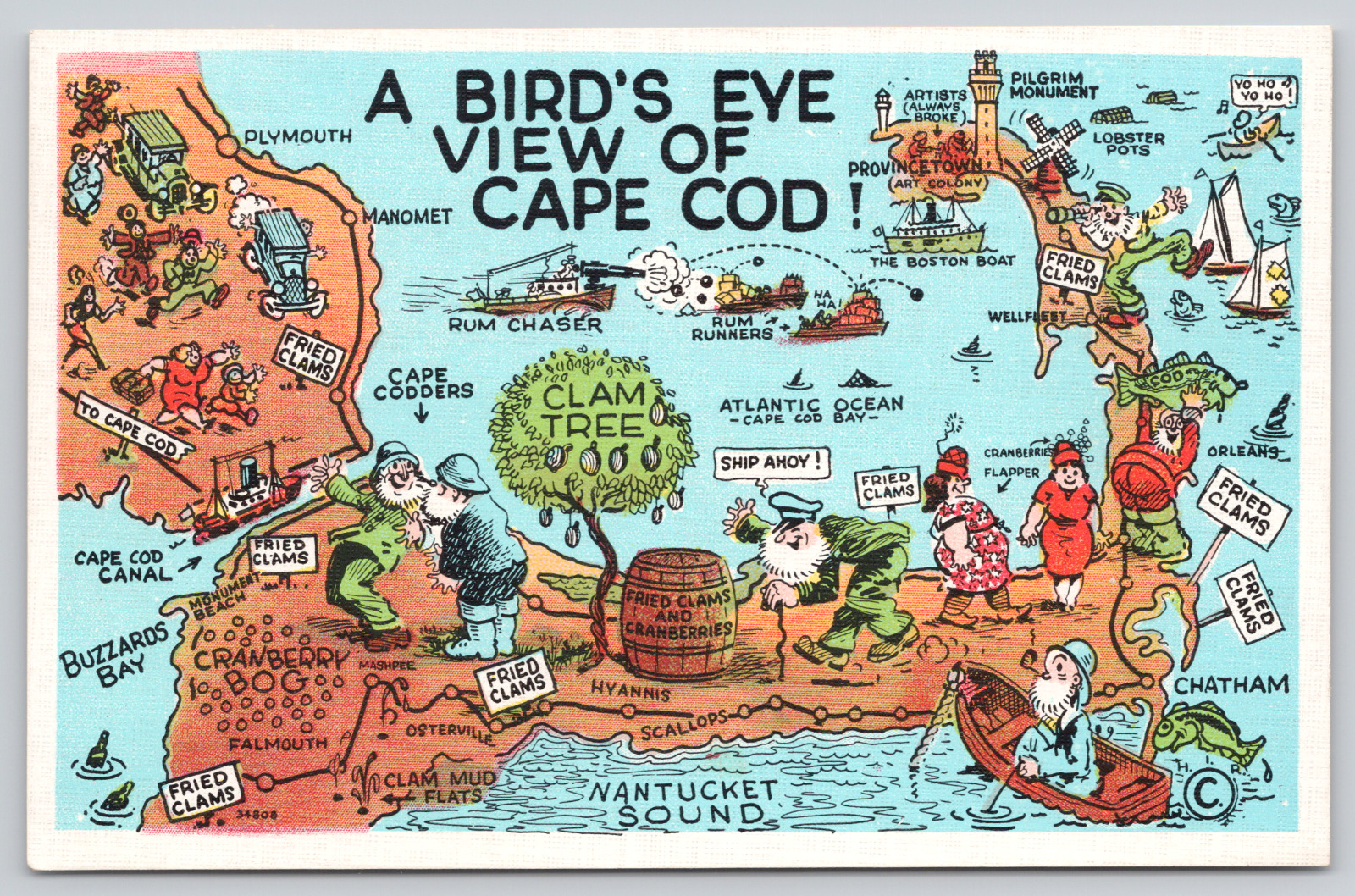 Postcard Cape Cod, Massachusetts, Bird's Eye View Of Cape Cod A657