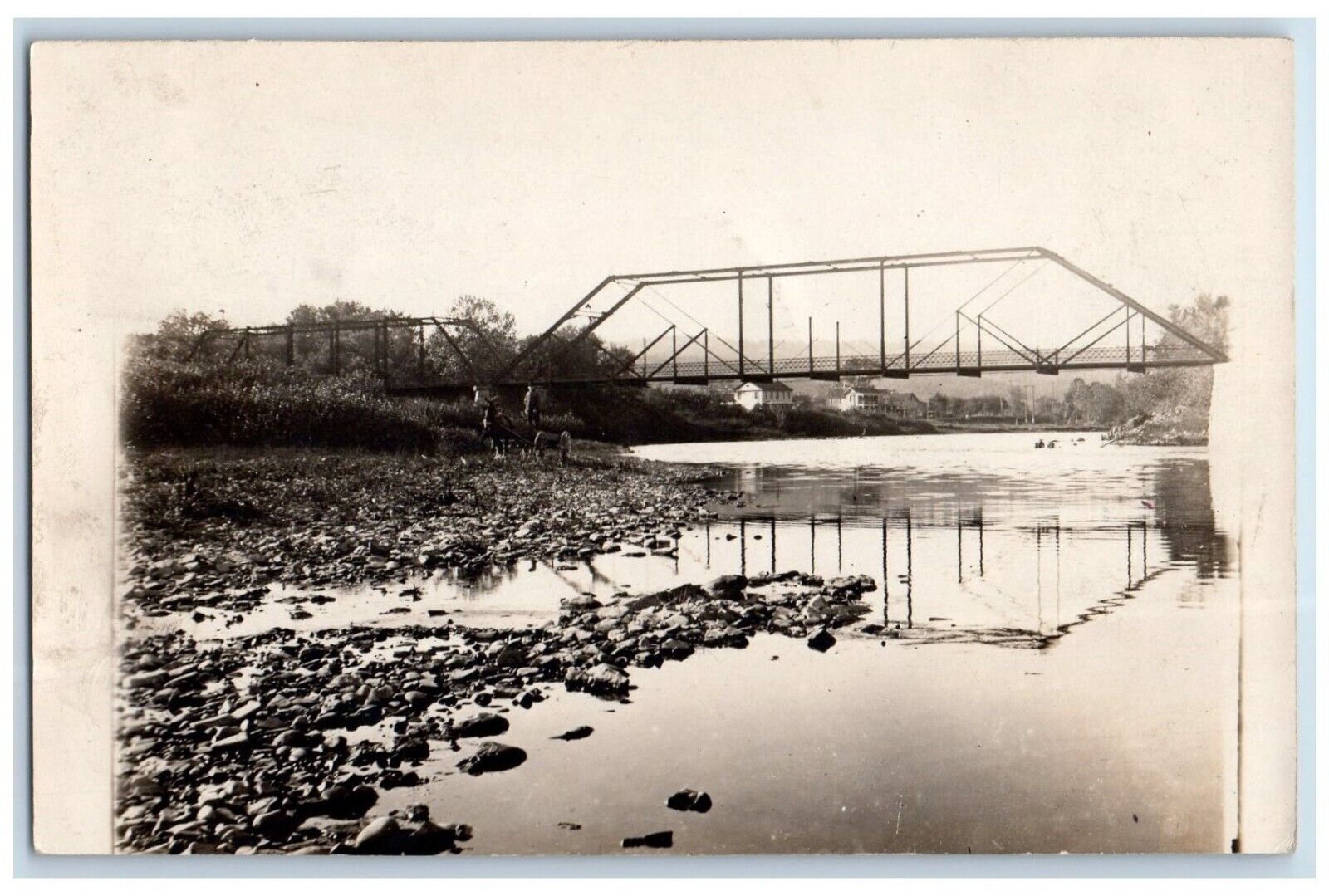 1910 Bridge Presho New York NY, DPO Horse Wagon RPPC Photo Antique Postcard