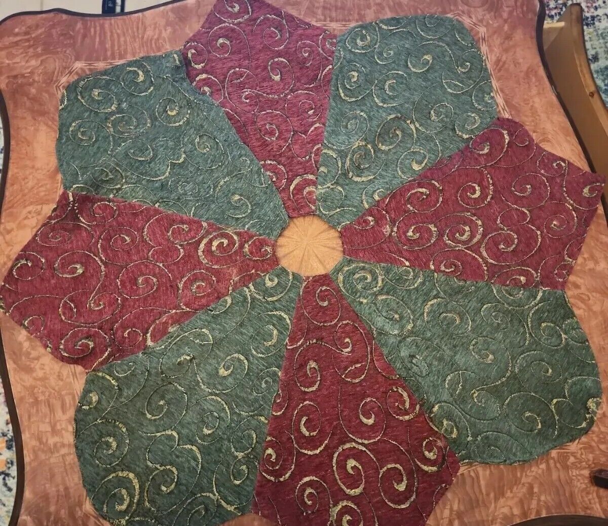 Vintage round Christmas tablecloth