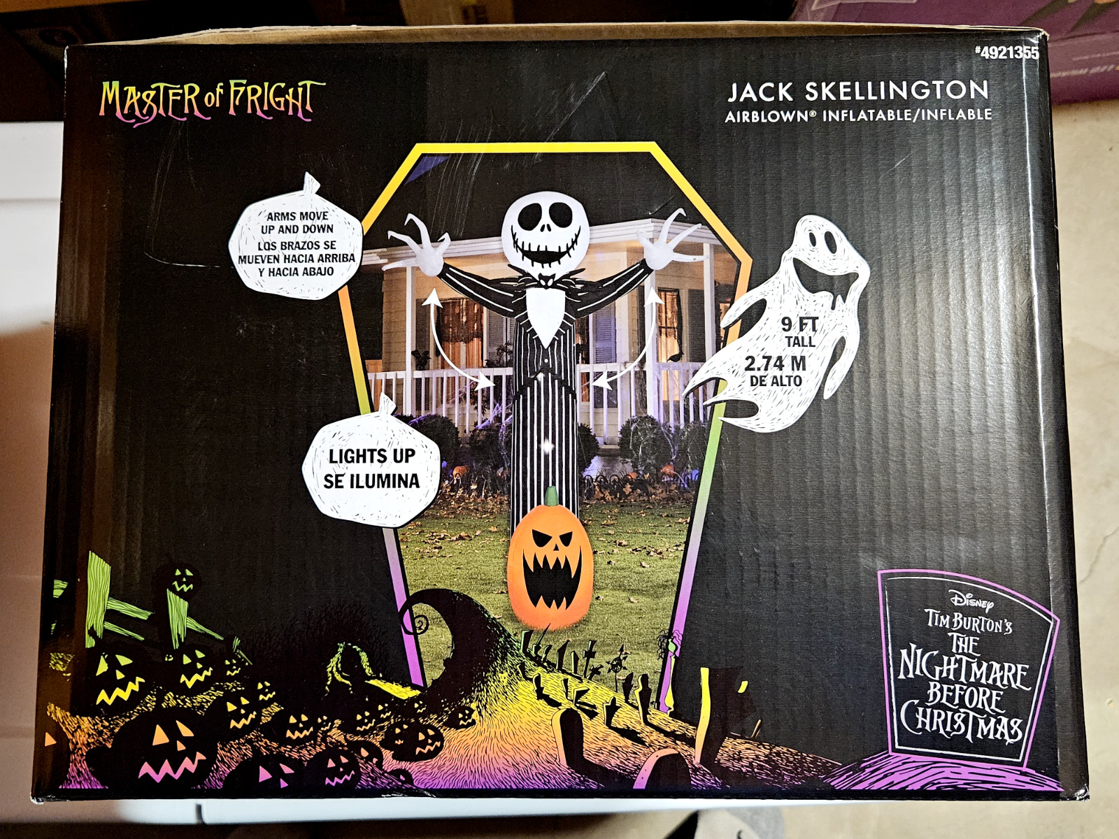 New Gemmy 9ft Animated Jack Skellington Master of Fright Halloween Inflatable