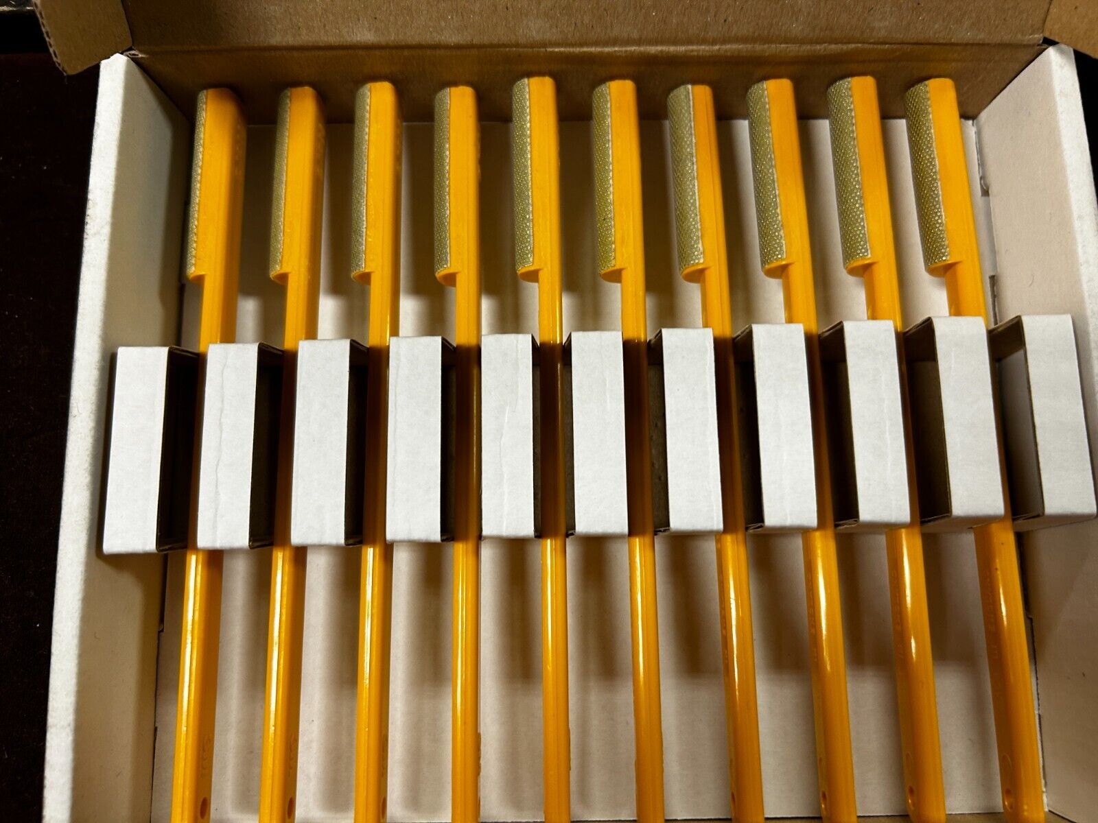 MACHINIST AucStd 3M -  10 Diamond H Files Yellow 18 M40 Set in Box 6210J