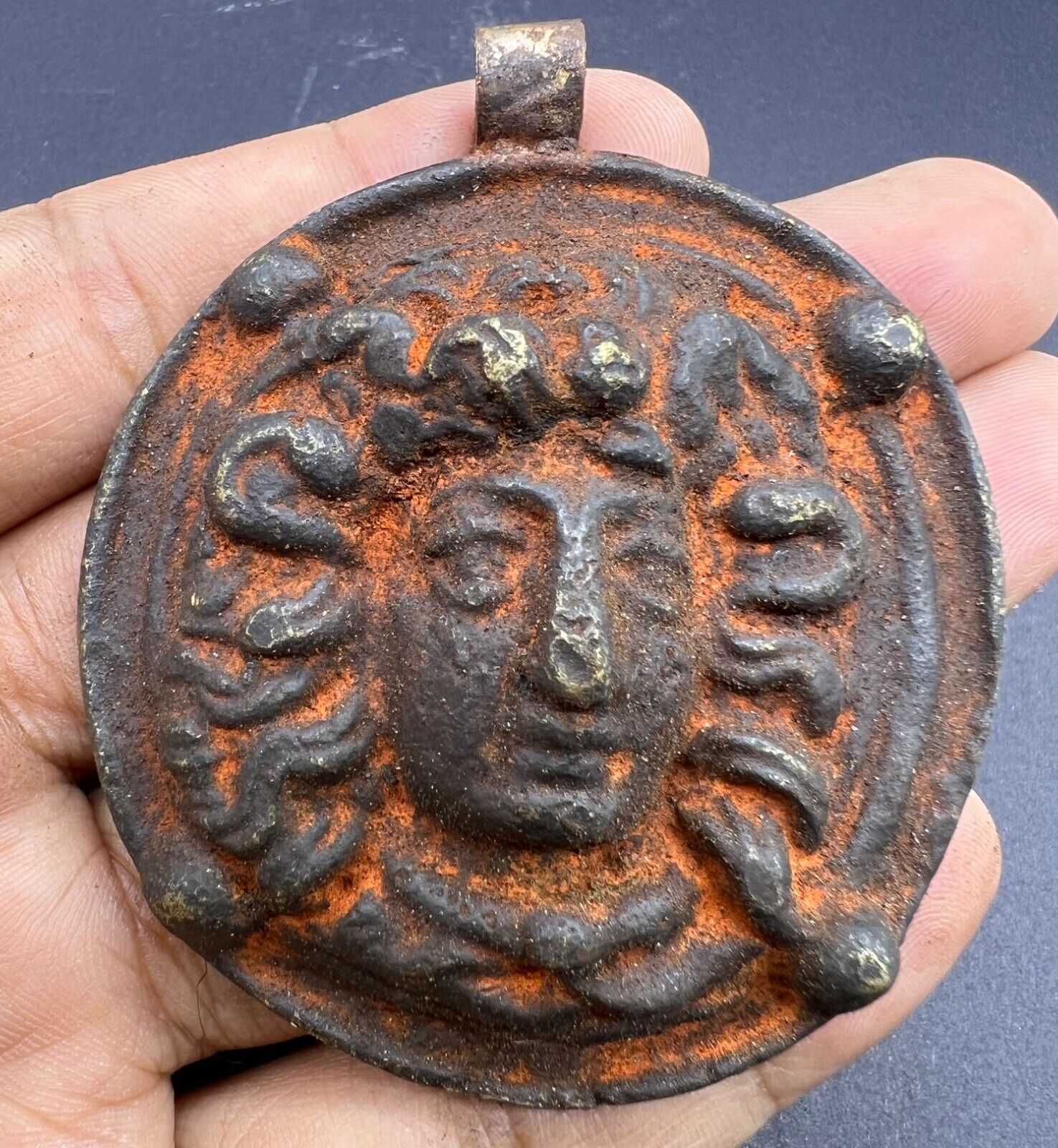 Wonderfull Old Ancient Roman Greek Very Antique Solid Iron Pendent Amulet