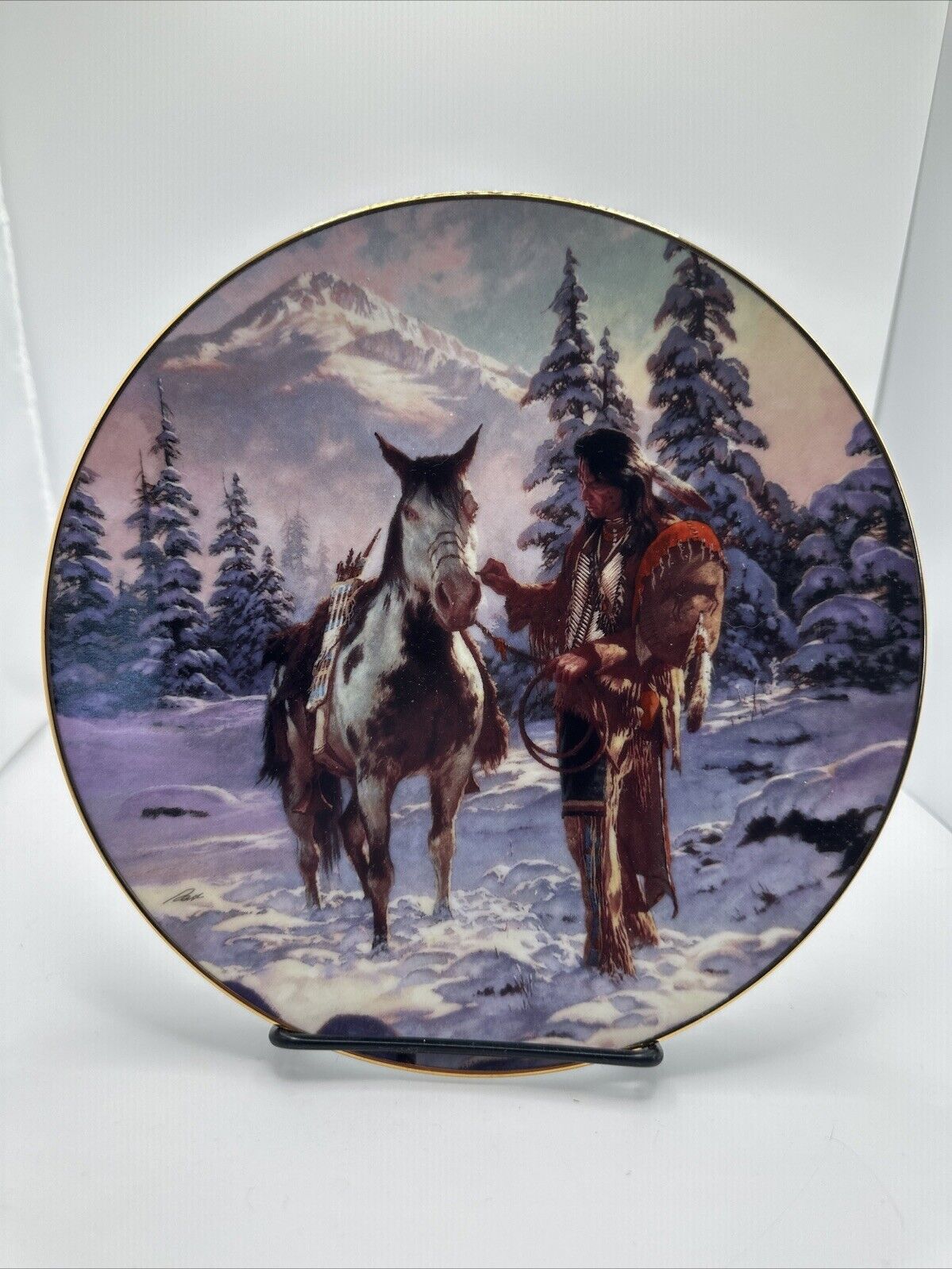 MORNING OF RECKONING Collector plate CHUCK REN The Last Warriors NATIVE INDIAN