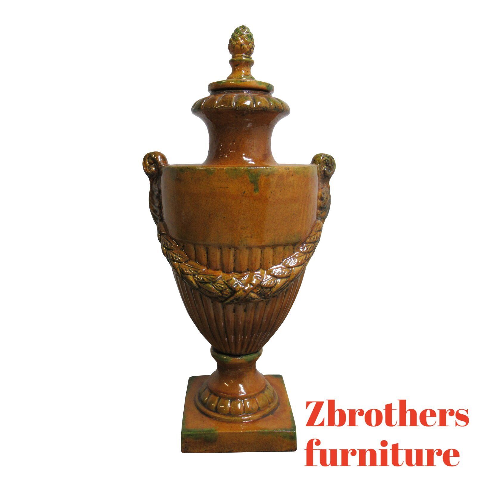Large Italian Regency Ceramic Vase Urn French A