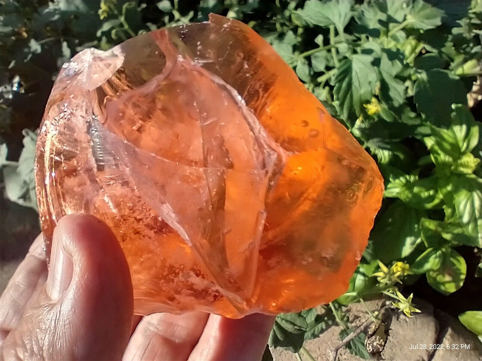 Orange Tiger Heart crystal Andara  monoatomic spiritual reiki crystal 275 Gr