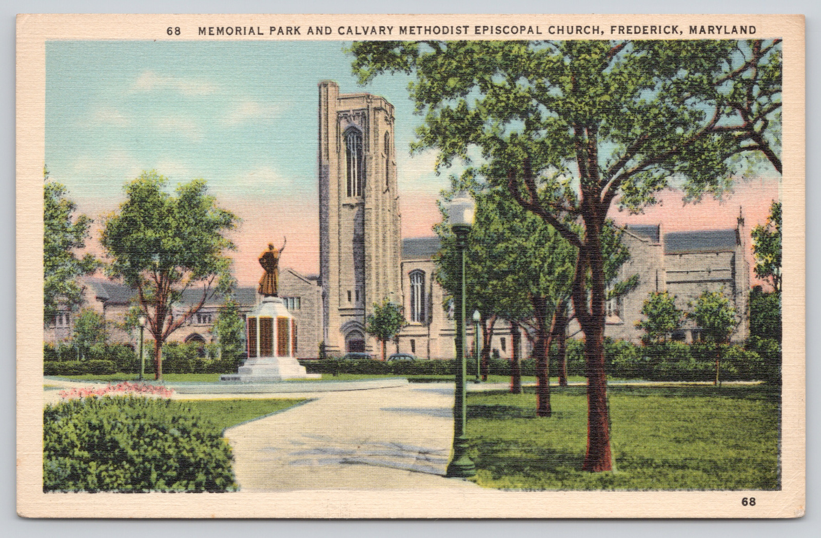 Postcard Frederick, Maryland, Calvary Methodist Episcopal Church A647