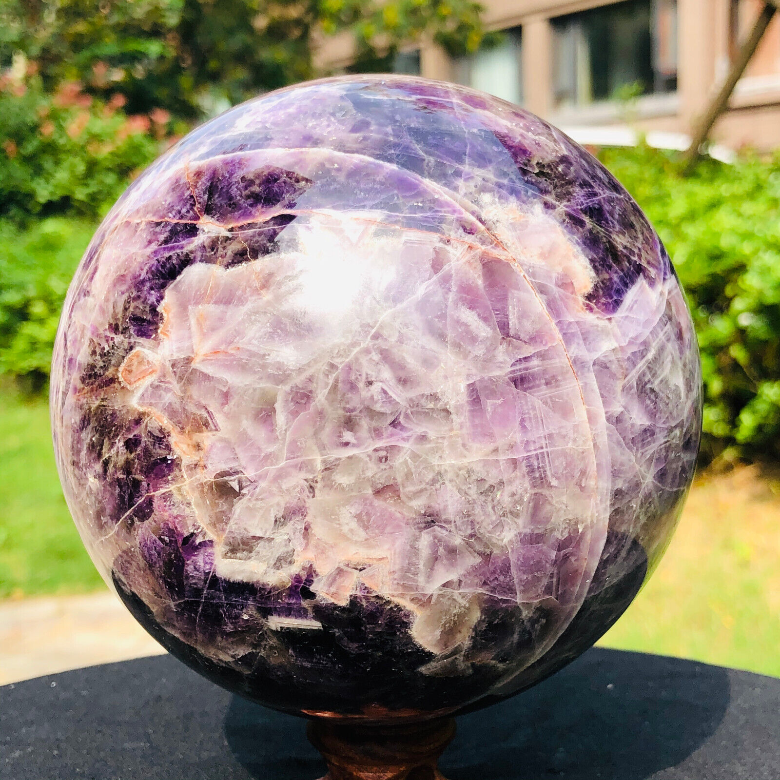 2450g Rare High Quality Purple Dream Amethyst Quartz Crystal Sphere Healing