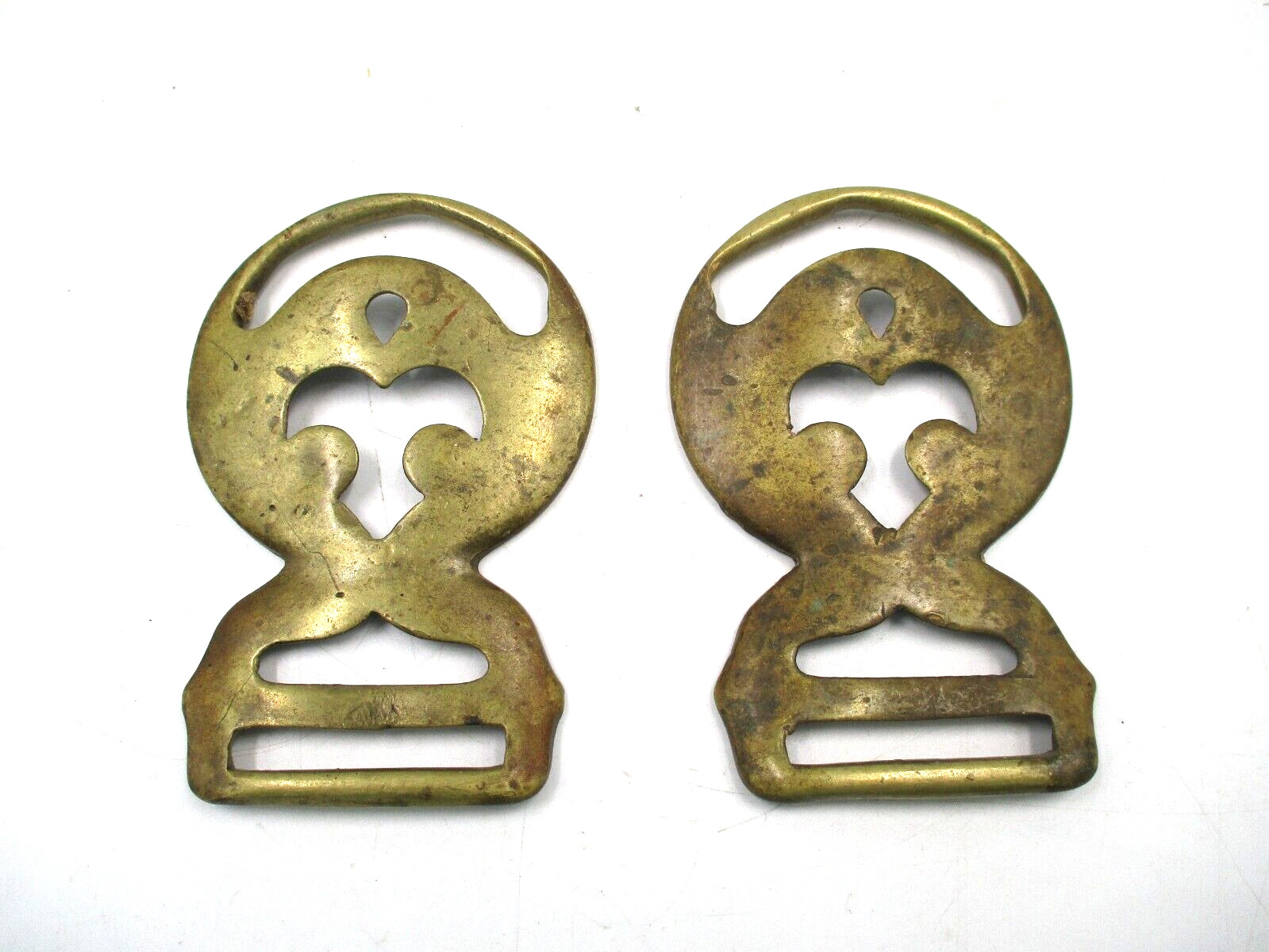 Vintage Brass Horse Harness Medallions.Matching pair.