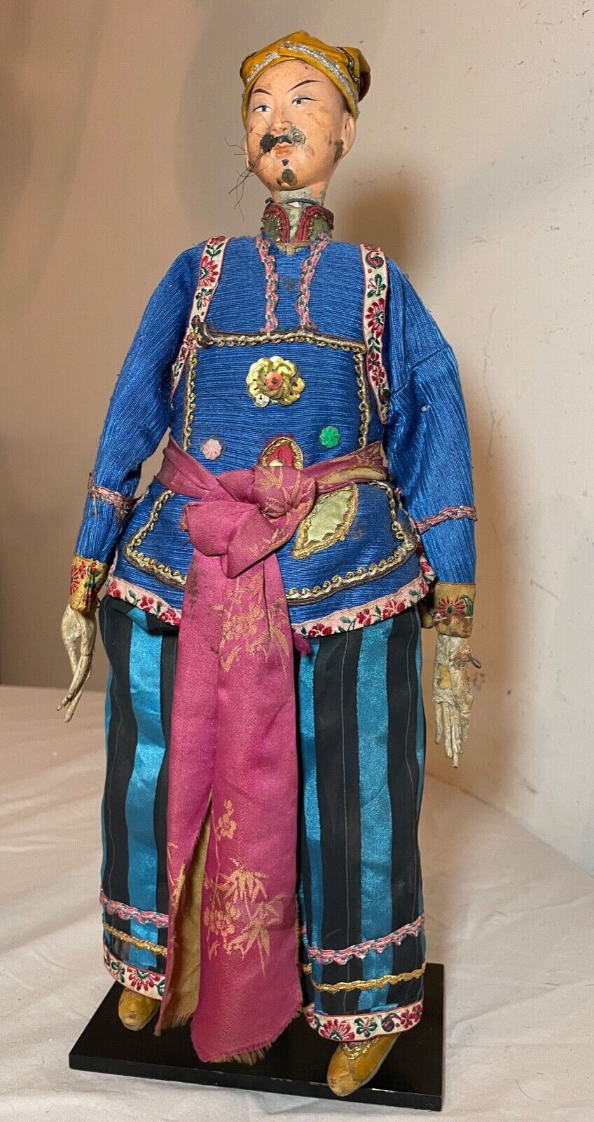 LARGE Antique Chinese Peking Opera Theatre Puppet Chaozhou Doll Qing Dynasty