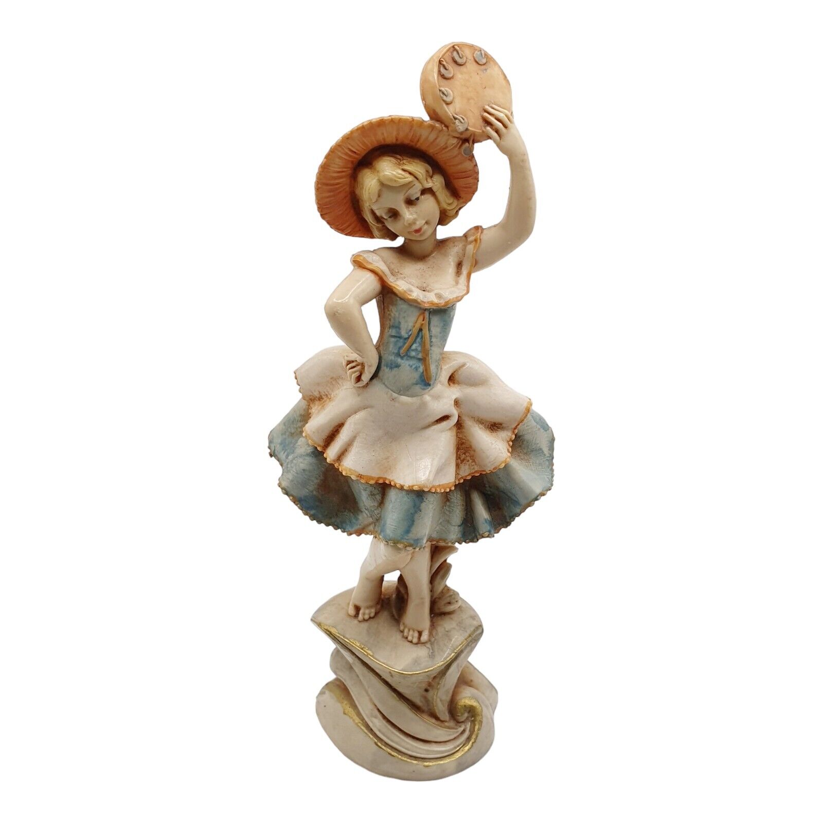 Fontanini Depose Italy #280 Figurine Tambourine Dancing Girl Italian Vintage VTG