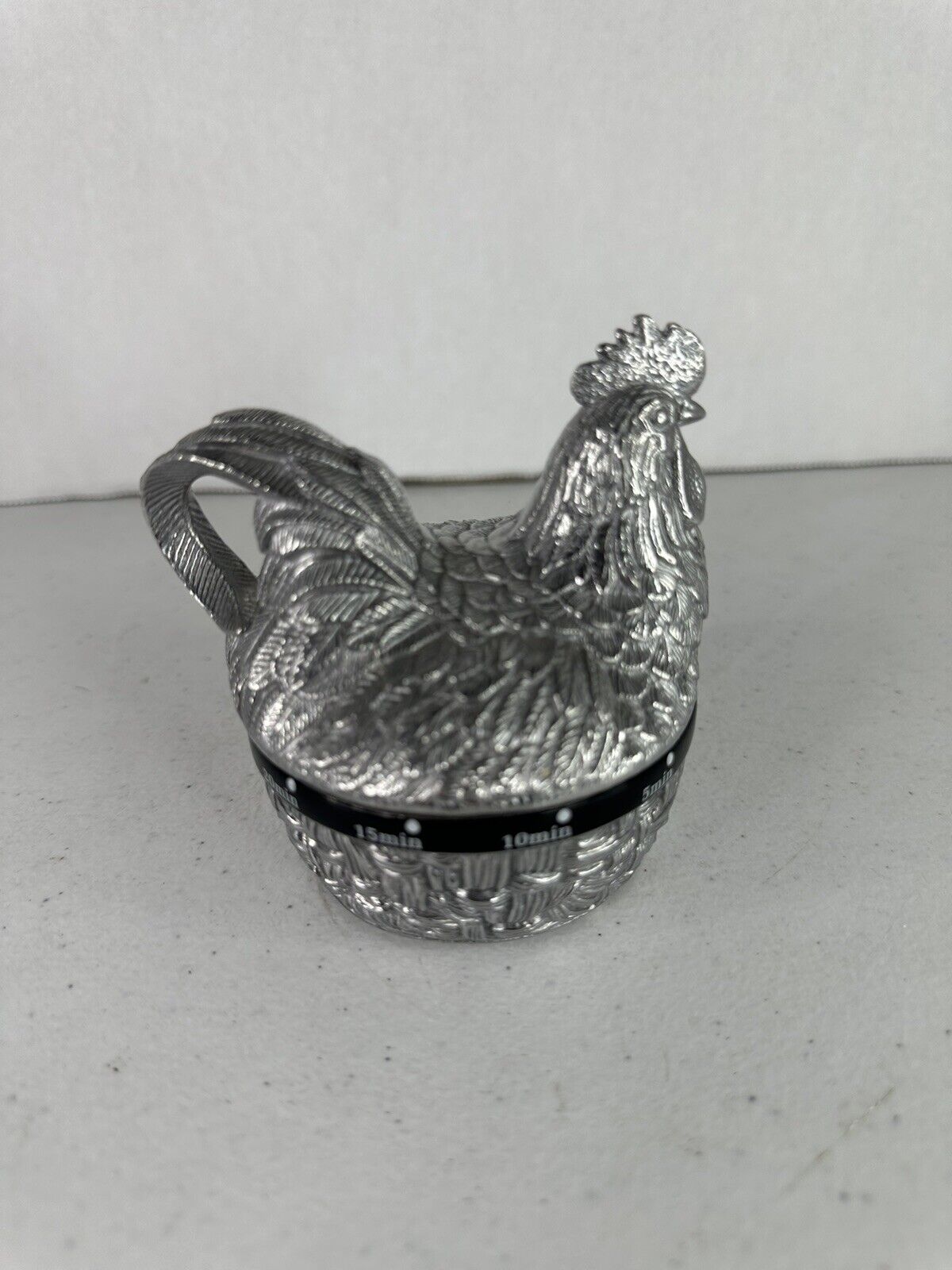 Arthur Court Rooster Chicken Kitchen Timer Aluminum 3.5” 2003