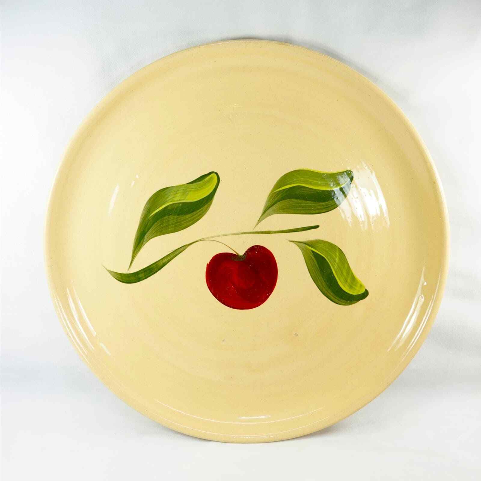 Vintage Watt Pottery 15 Inch Platter #31 Apple and 3 Leaf Pattern 1950s