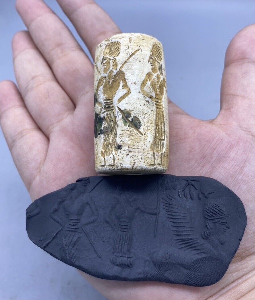 Old Ancient Sasanian Dynasty ancient Intaglio cylinder seal stamp bead