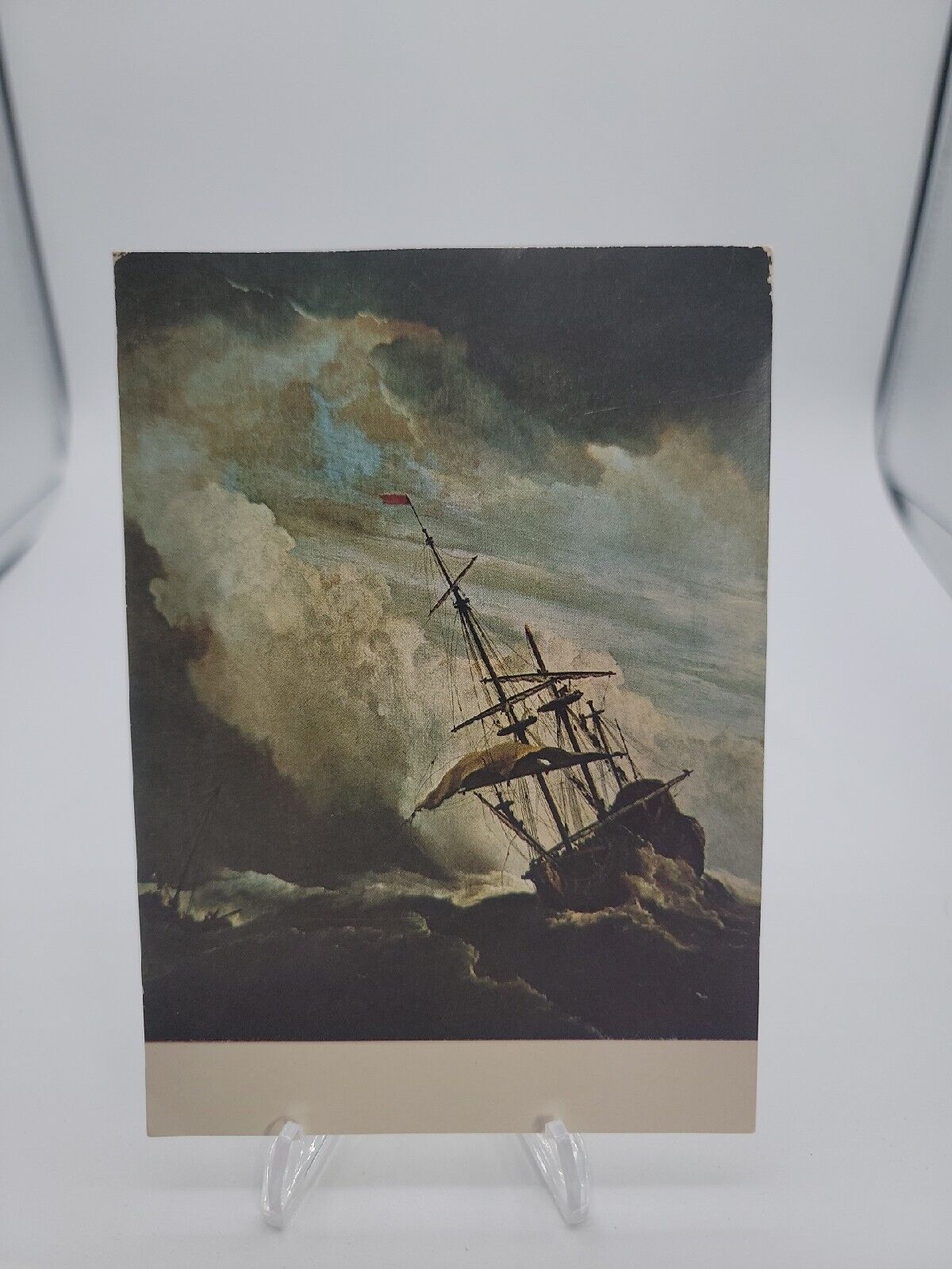 Rijks Museum Amsterdam Postcard  'The Gust of Wind' by Willem van de Velde