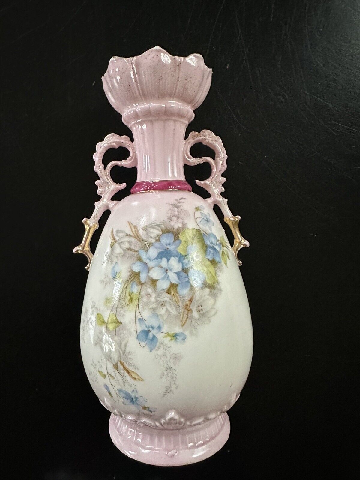Antique Austrian Porcelain Floral Vase