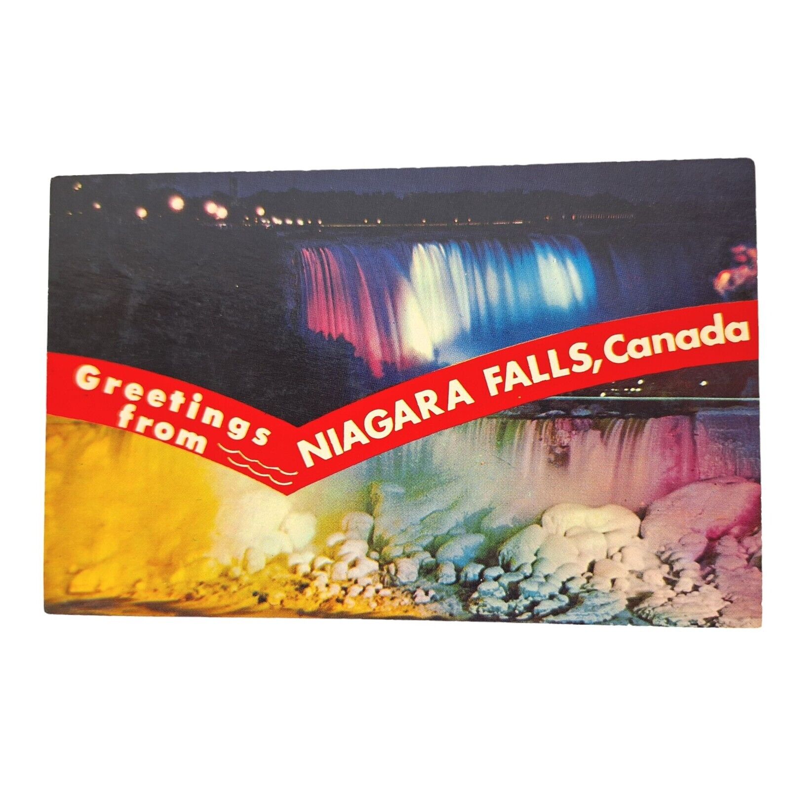 Postcard Greetings From Niagara Falls Canada Chrome Unposted