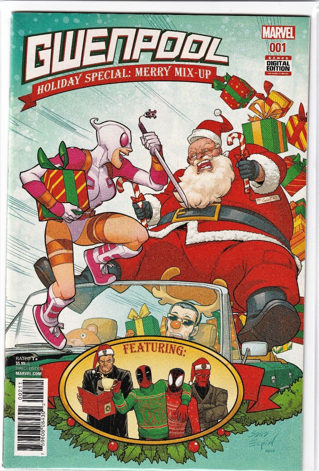GWENPOOL HOLIDAY SPECIAL MERRY MIX-UP #1 (2016) SALVA ESPIN VARIANT ~ UNREAD NM