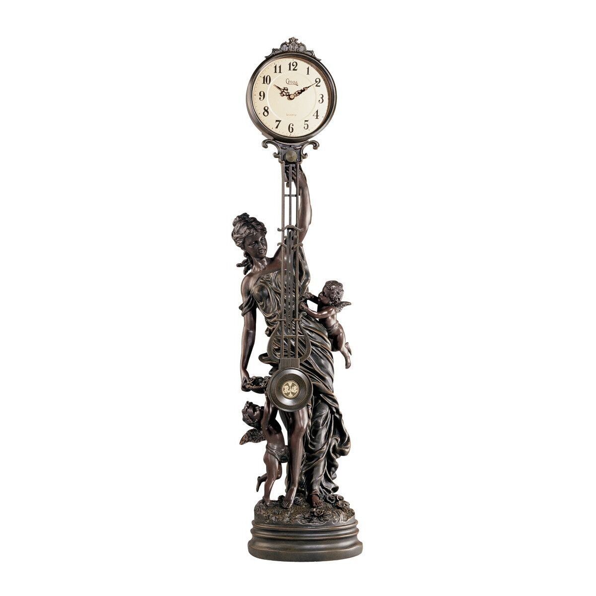 KY0221 - Grand-Scale Flora Sculptural Swinging Pendulum Clock