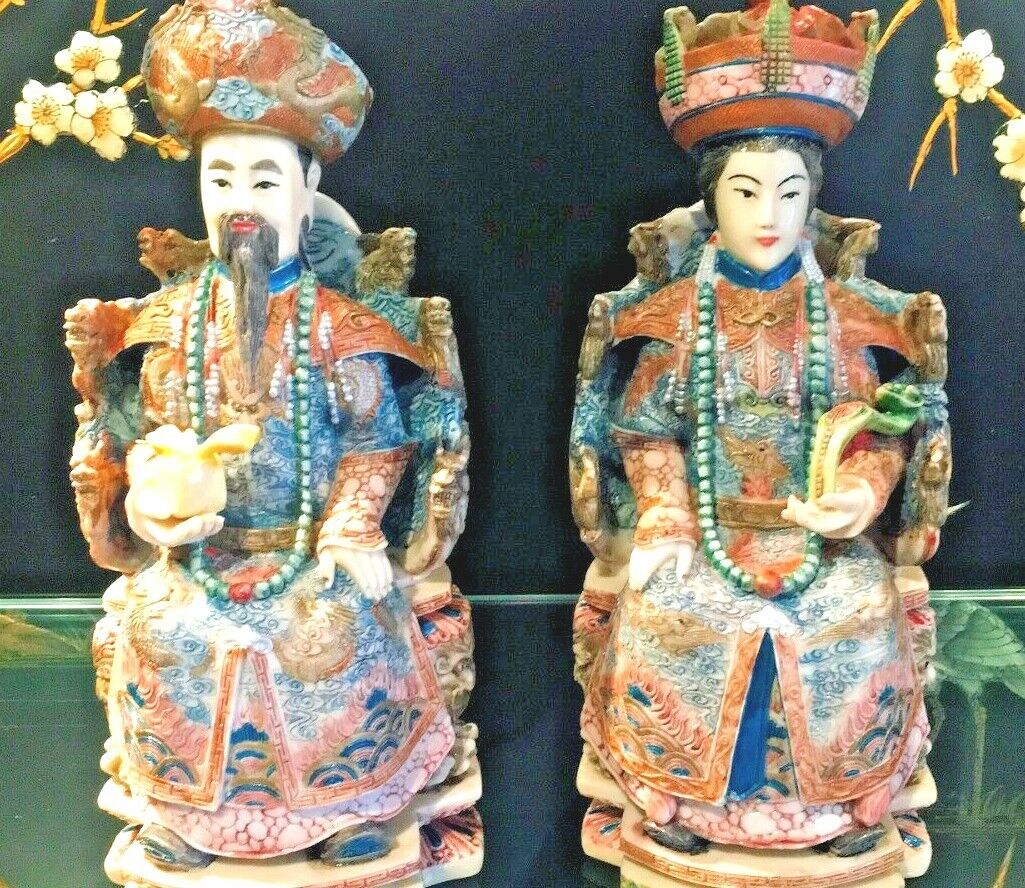 Amazing Chinese Emperor and Empress rare to find quality over 12\