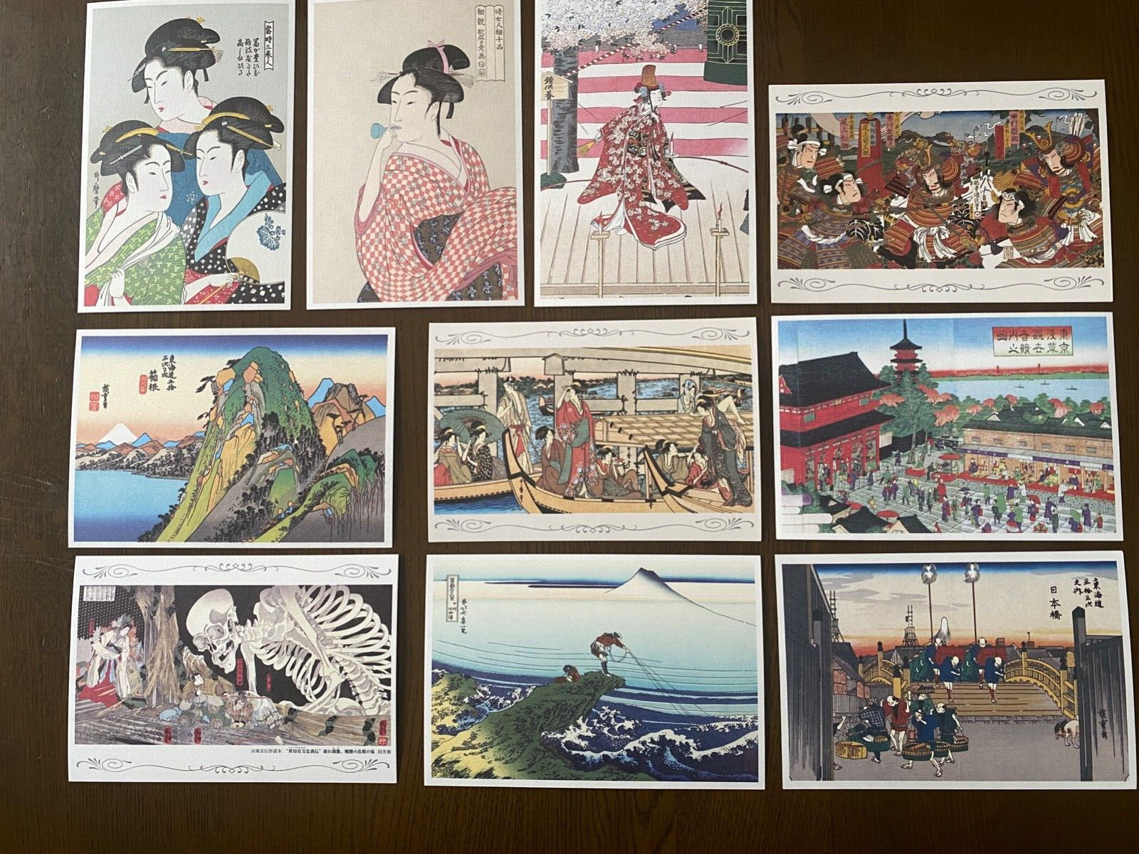 Japanese Old Postcard Photo Ukiyo-e ( 10 pieces / Utamaro/Hiroshige/Hokusai etc)