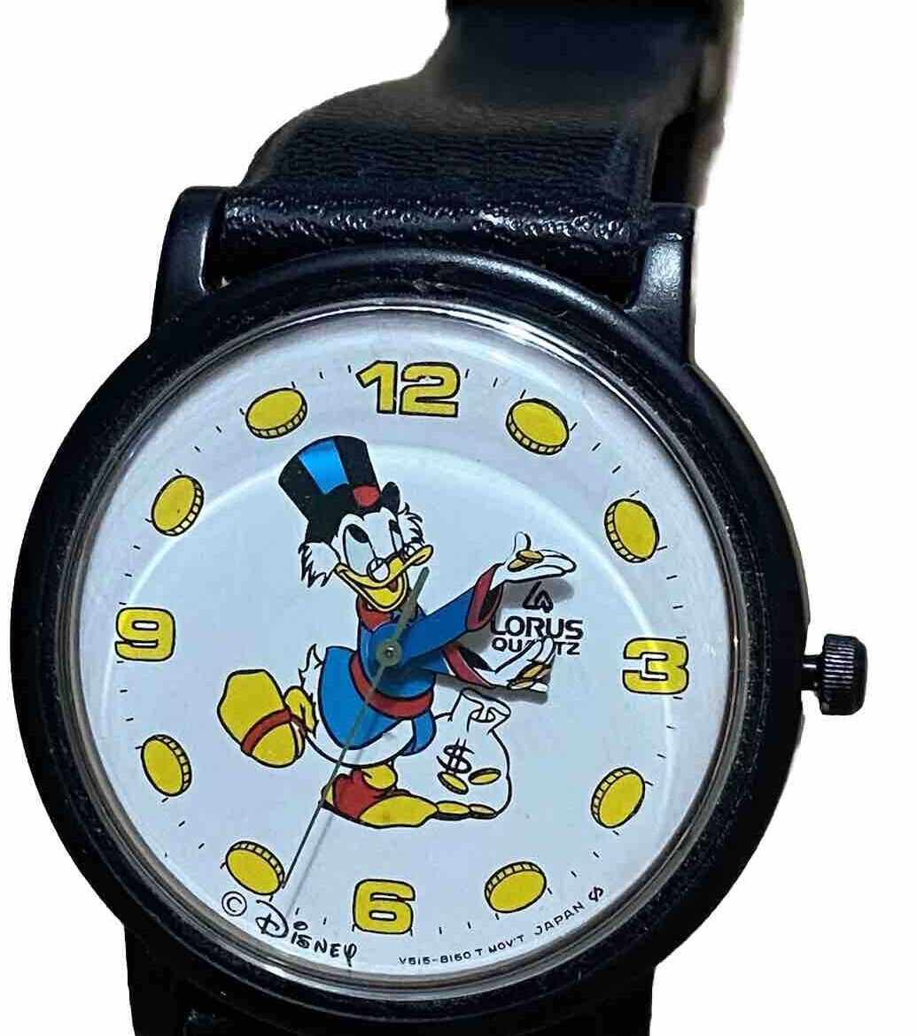 1990s Lorus Quartz Scrooge McDuck Watch Vintage Disney Ducktales WORKING