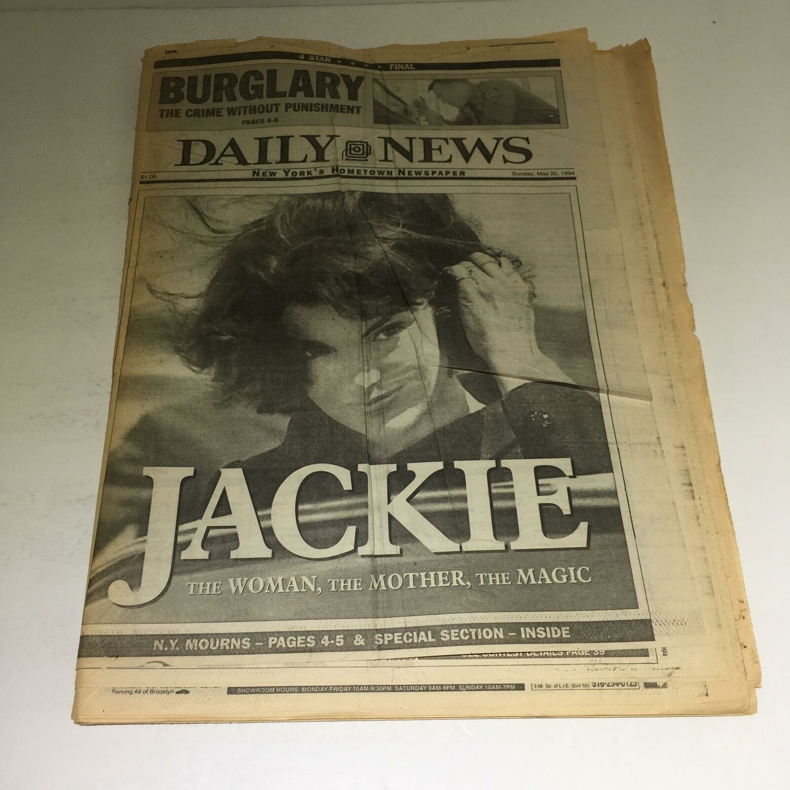 New York Daily News: May 22 1994 Jackie, The Woman, The Mother, The Magic