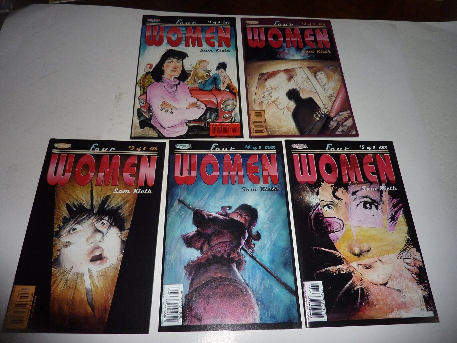 FOUR WOMEN Miniseries Lot #1-5 1 2 3 4 5 DC Homage Comics 2001 Sam Keith NM-/NM