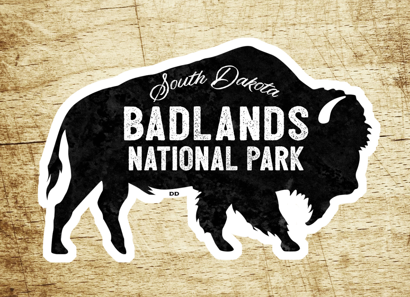 Badlands Bison South Dakota Decal Sticker 3.75\