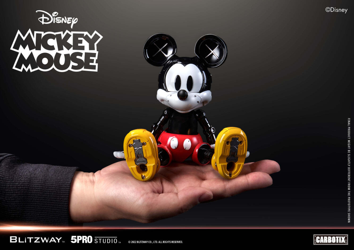 Mickey Mouse Disney Movable Figure Painted Robot H18cm 5PRO BLITZWAY CARBOTIX 