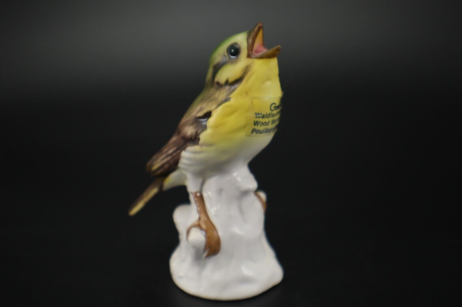 Goebel Figurine Bird WOOD WARBLER 38028 Porcelain Hand Painted 1970s Vintage