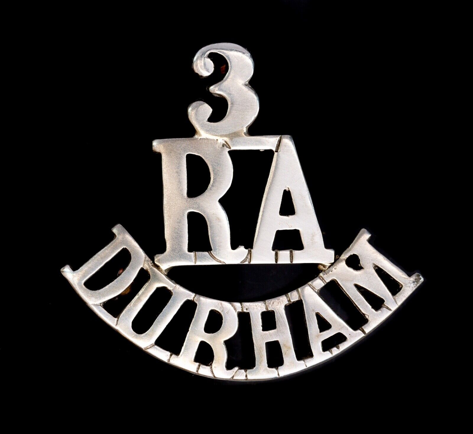 3.R.A Durham Shoulder Title White Metal