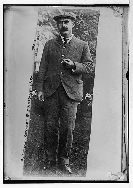 Joseph Rudyard Kipling,1865-1936,holding cigarette,English poet,novelist