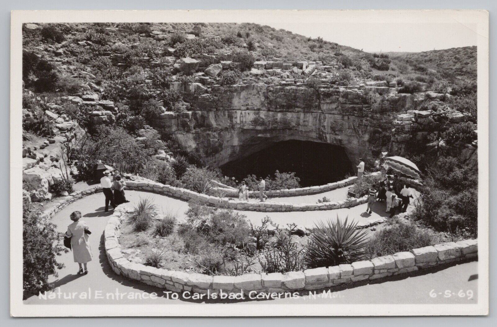 RPPC Carlsbad Caverns New Mexico Natural Entrance c1950 Real Photo Postcard