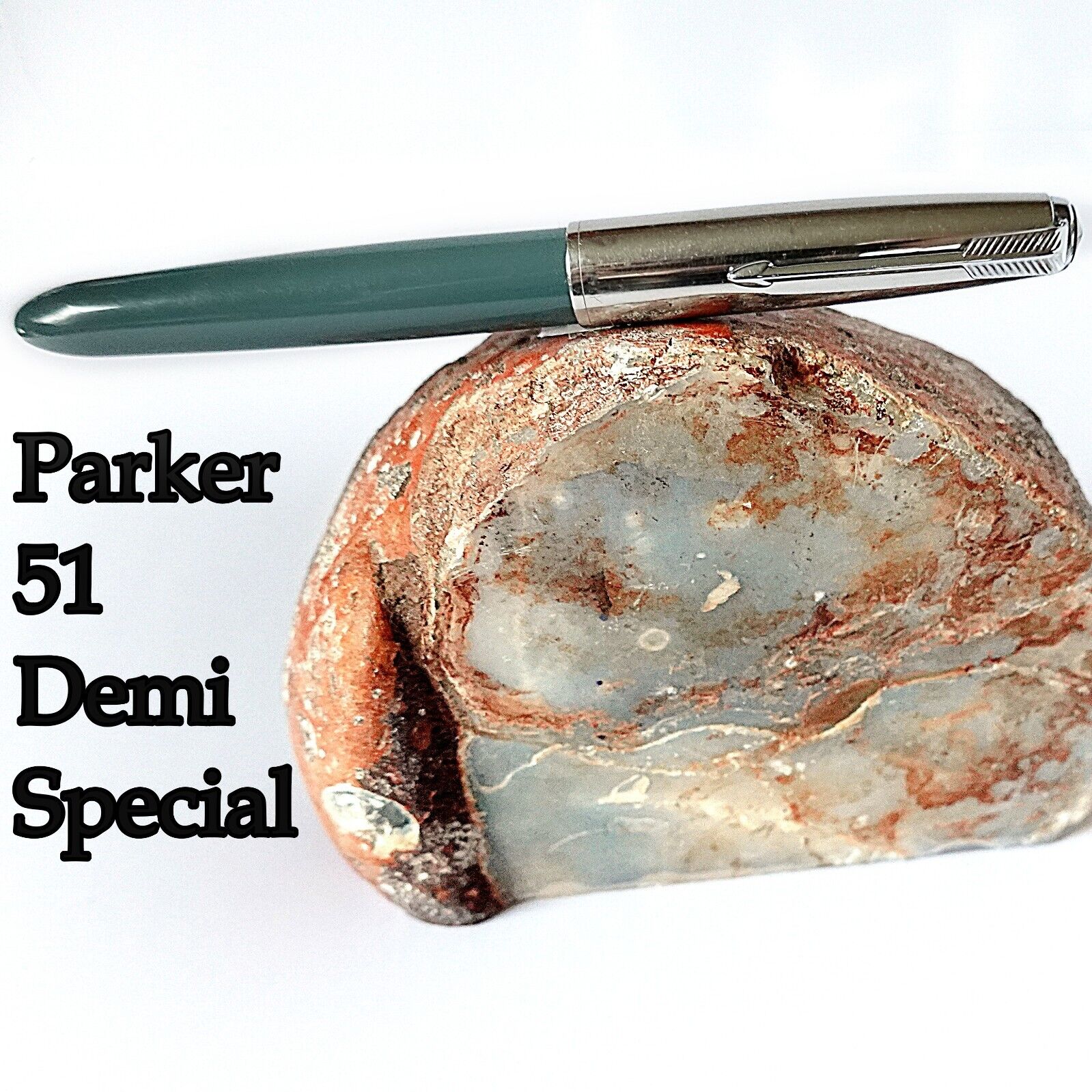 Parker 51 Demi Special Fountain Pen Grey Fine CT Black Jewel