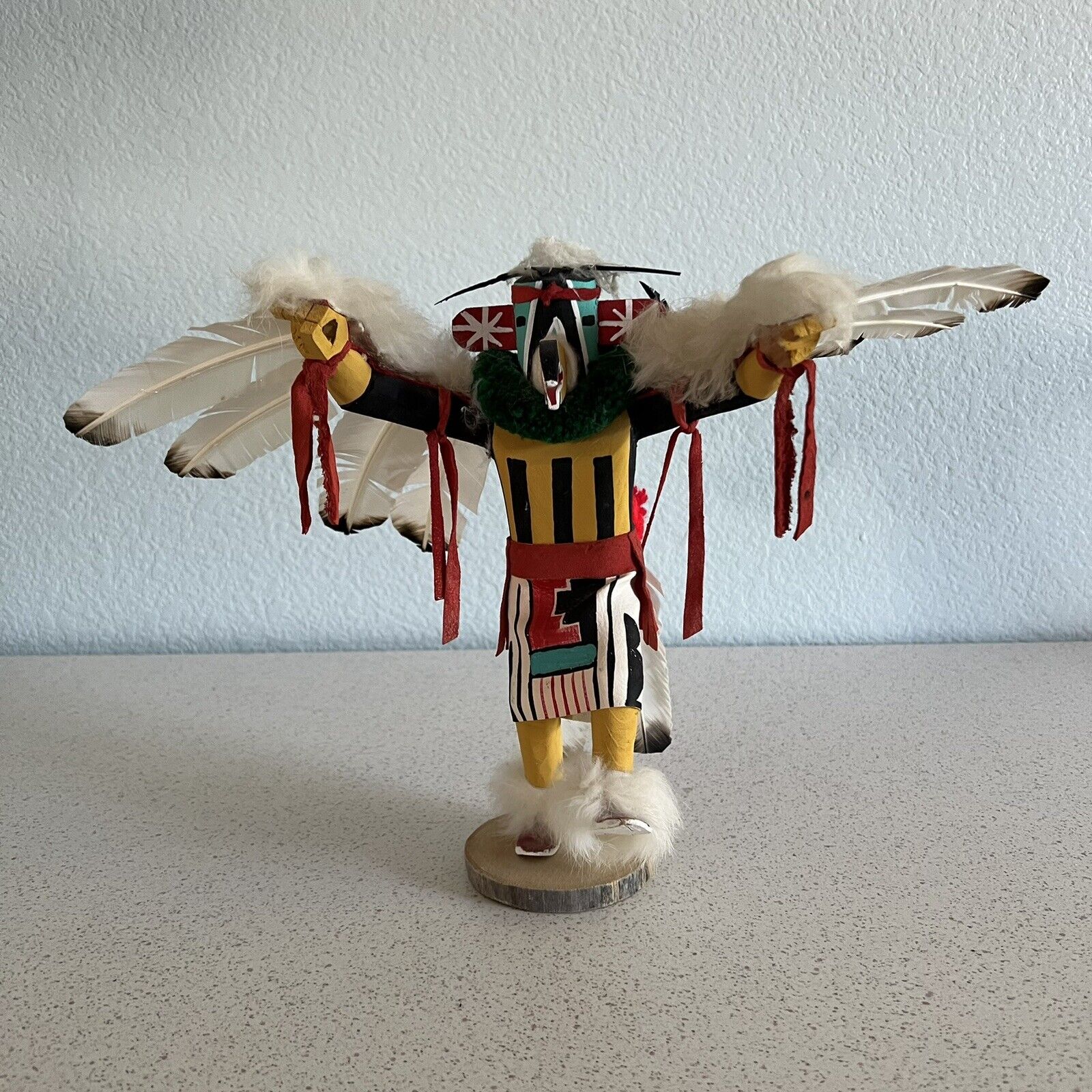 Authentic Vtg Native American Navajo Kachina Doll Eagle Dancer Handmade Signed