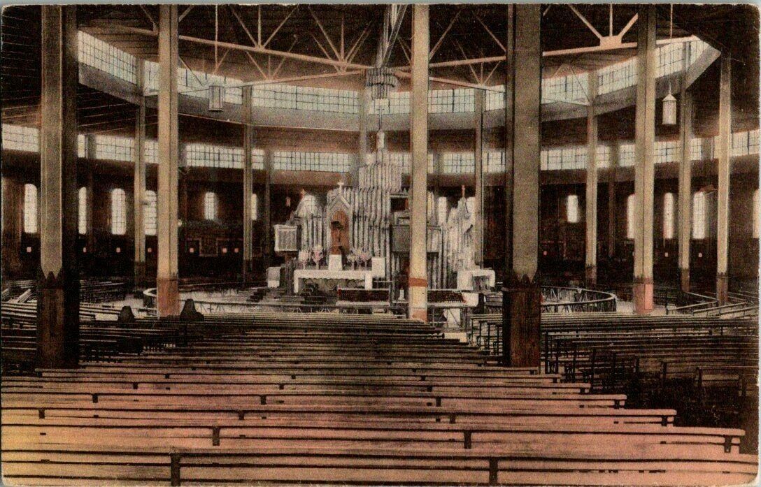 1920\'S. COLISEUM, INTERIOR. OUR LADY OF MARTYRS. AURIESVILLE, NY. POSTCARD. PL9