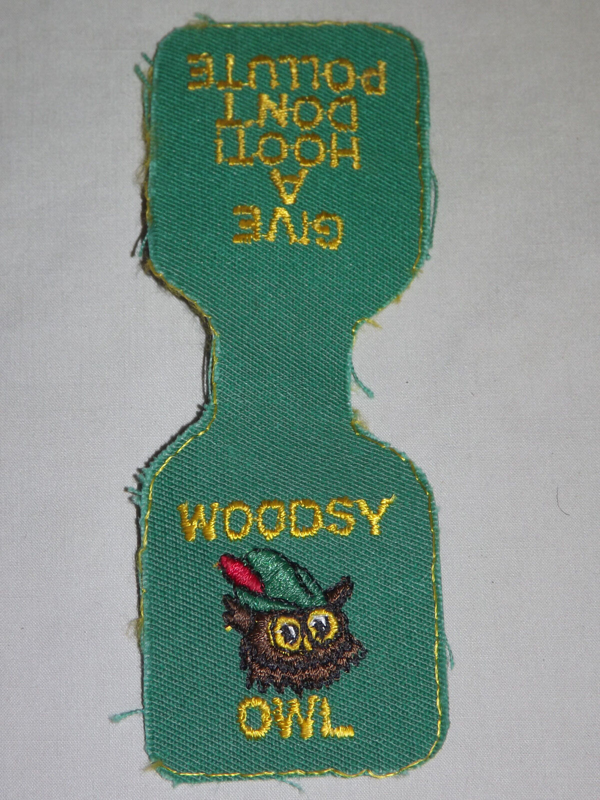 VINTAGE 1960-70S WOODSY OWL GIVE A HOOT DONT POLLUTE PATCH  UNUSED