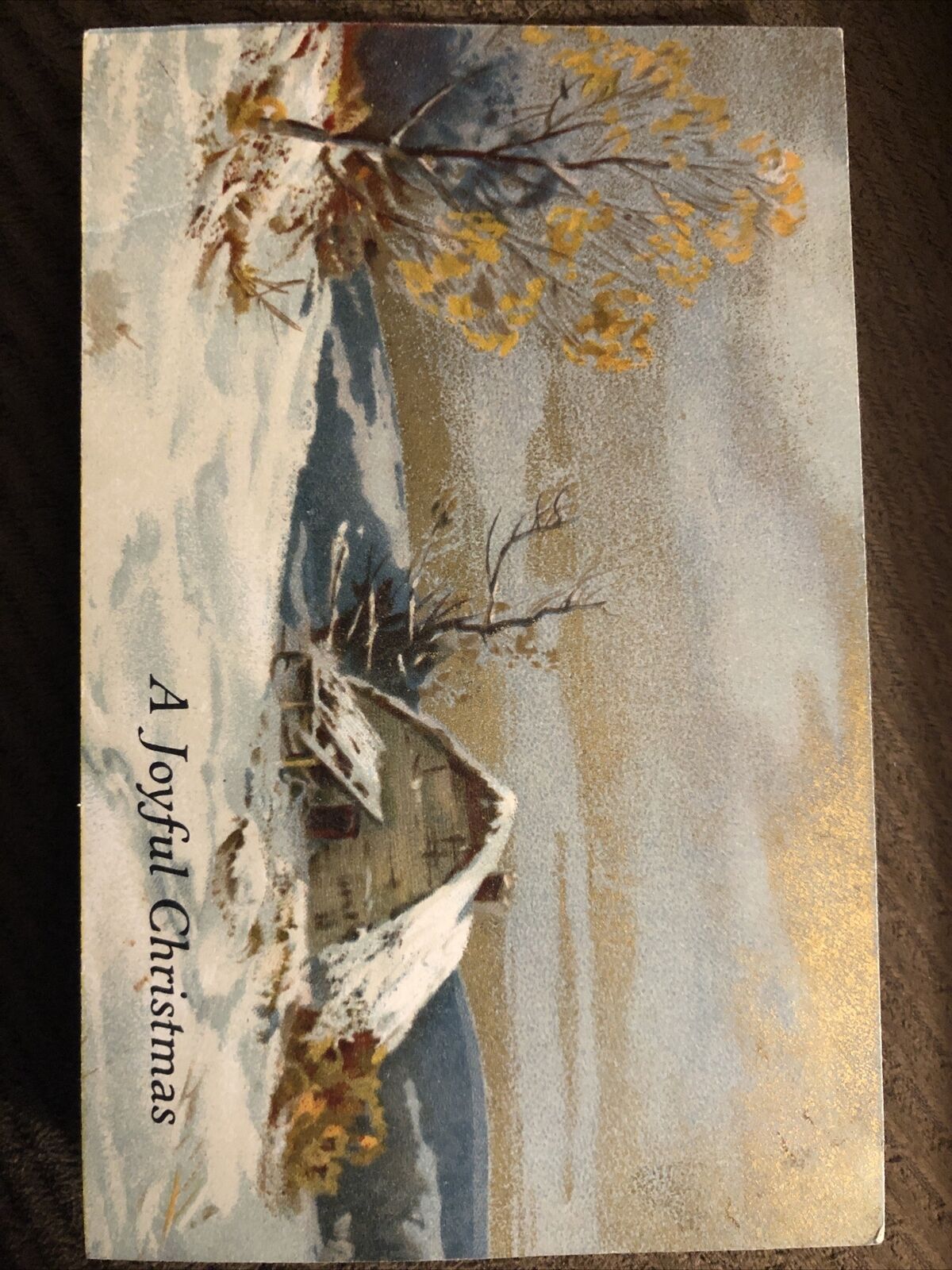 c1910 A Joyful Christmas Winsch Schmucker Antique Gold Postcard