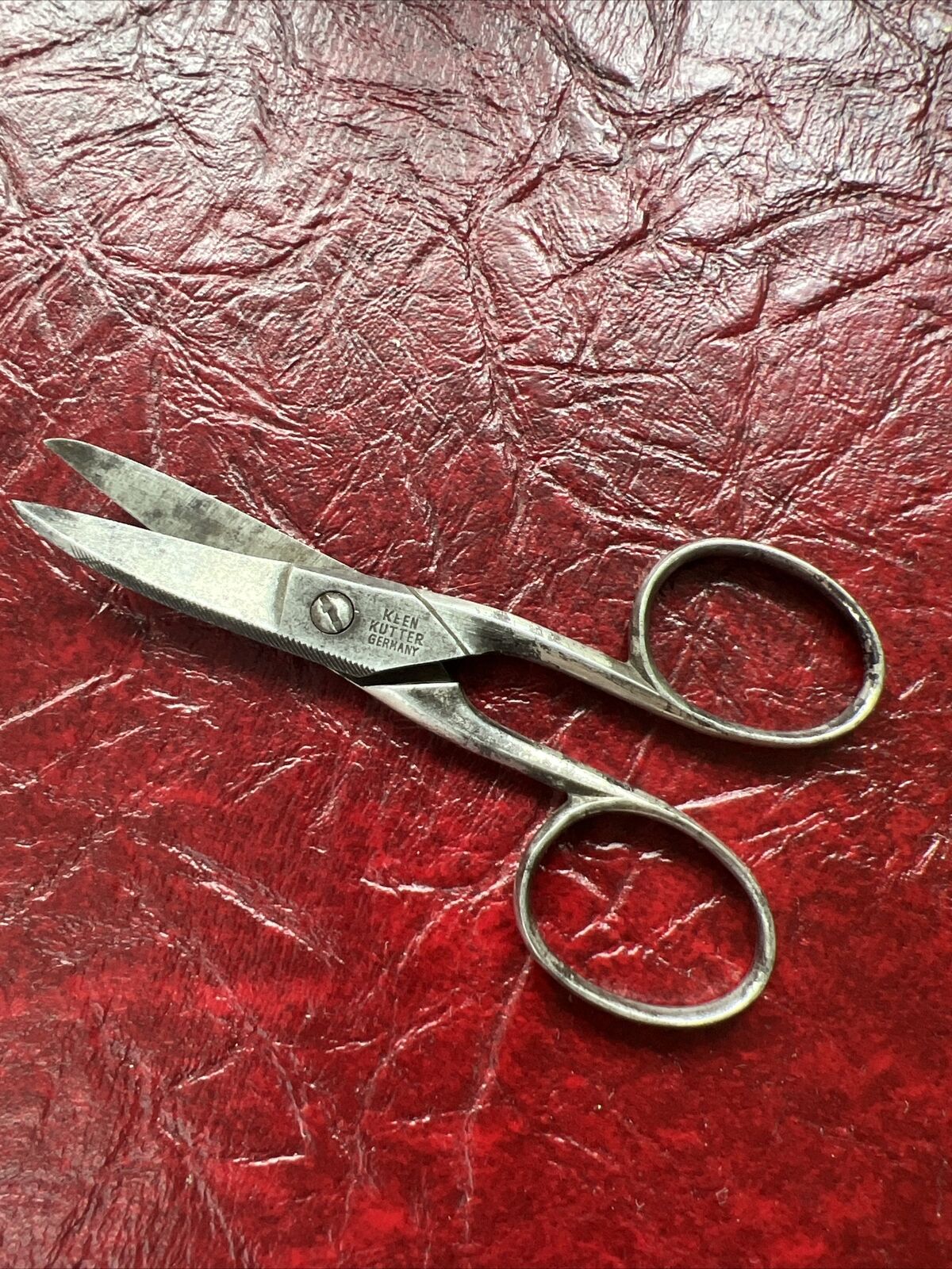 Antique Keen Kutter 4 Inch Curved Blade Scissors Made In Germany Unique Knurling
